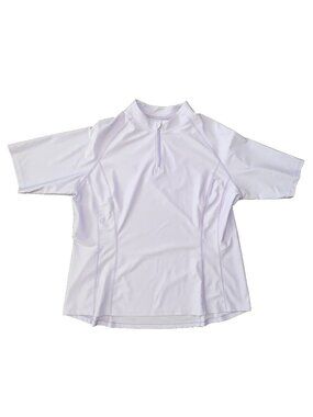 Coolibar Freestyle Shirt Zip Short Sleeve Rash Guard Lilac Summer UPF 50+ XL